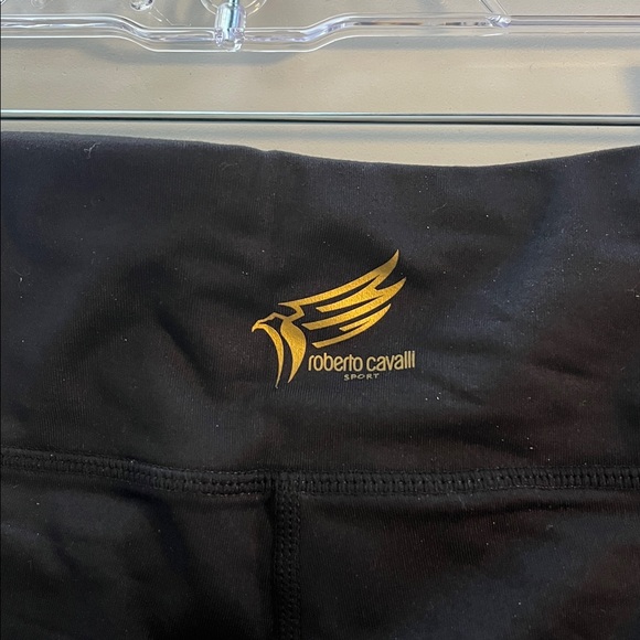 NWT Roberto Cavalli Sport Black and Gold Animal Print Leggings Size Large New - Picture 7 of 9